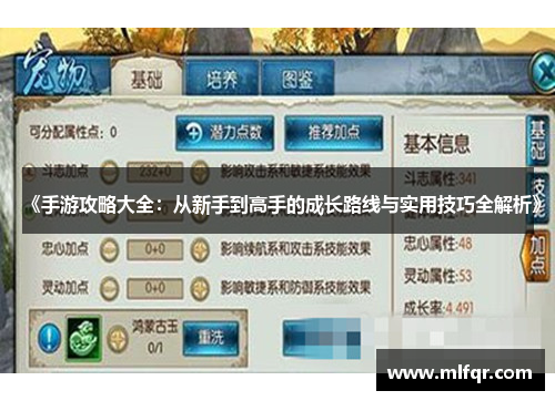 《手游攻略大全：从新手到高手的成长路线与实用技巧全解析》